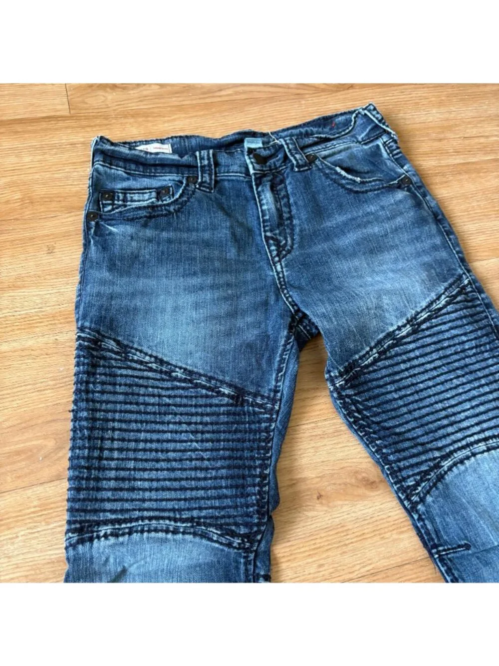 True Religion Rocco Relaxed Skinny Moto Leg MR Denim Jeans Blue Men’s Size 30